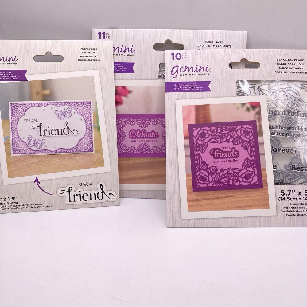 Gemini Friends Frames Rubber Stamps Accessories Dies Lot
